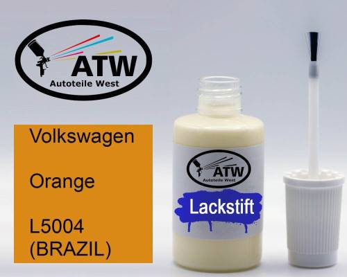 Volkswagen, Orange, L5004 (BRAZIL): 20ml Lackstift, von ATW Autoteile West.